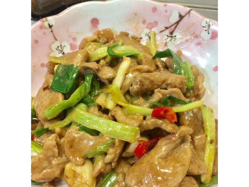 麻油葱爆猪腰内肉