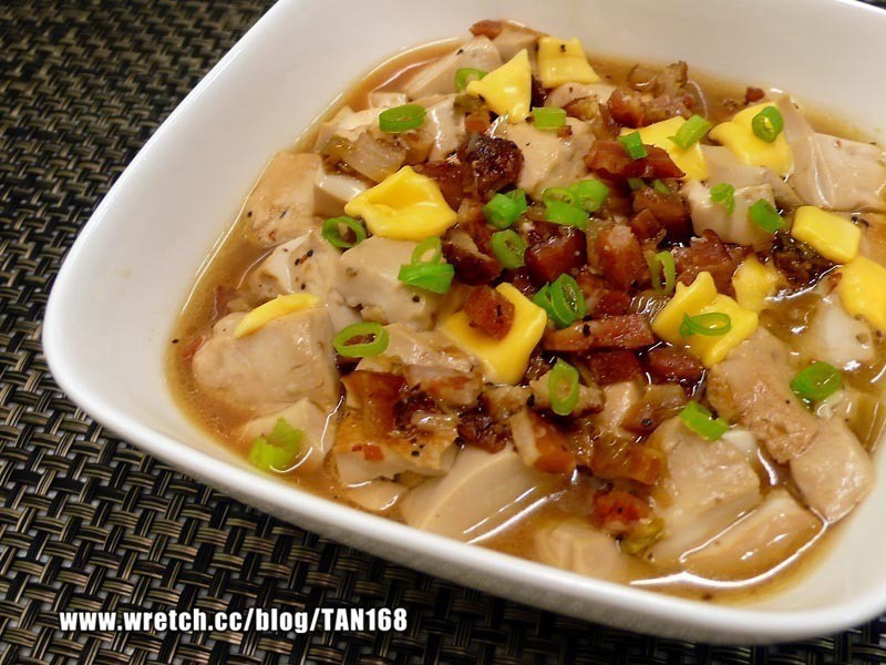 腊肉起司豆腐烧