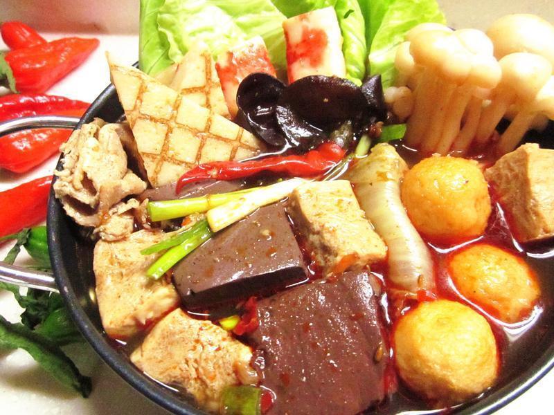 简易麻辣鸭血锅