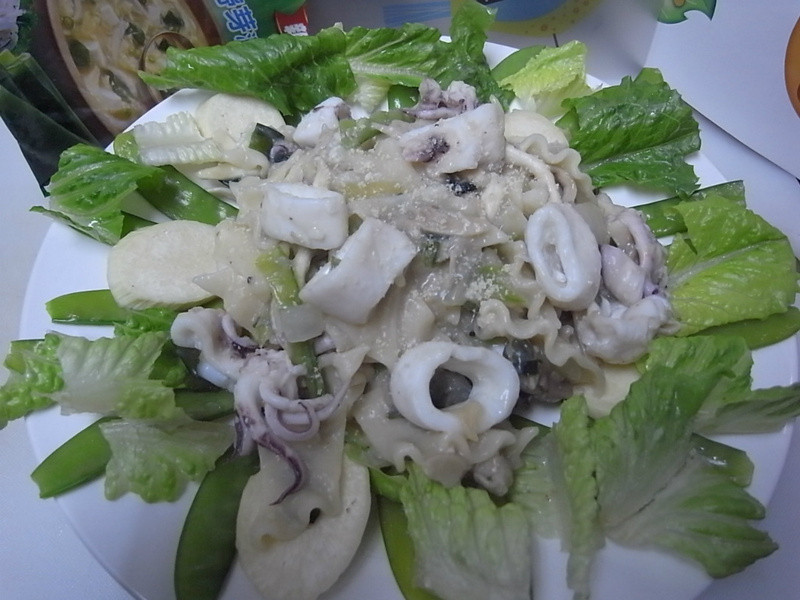 康宝银鱼海带芽浓汤海鲜意大利面