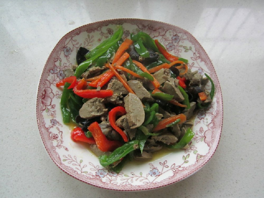 青椒胡萝卜鸭肝