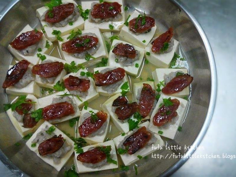 腊肠鱼肉蒸豆腐