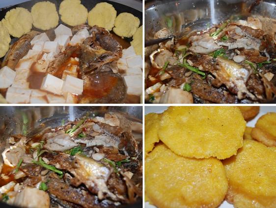 东北风味小黄鱼炖豆腐帖饼子