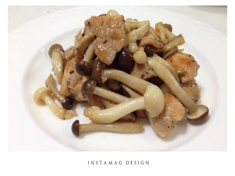 双菇佐黑胡椒鸡肉