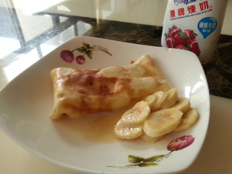 香蕉炼乳薄饼