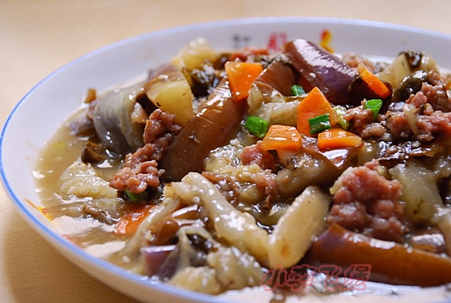 橄榄菜肉末茄子