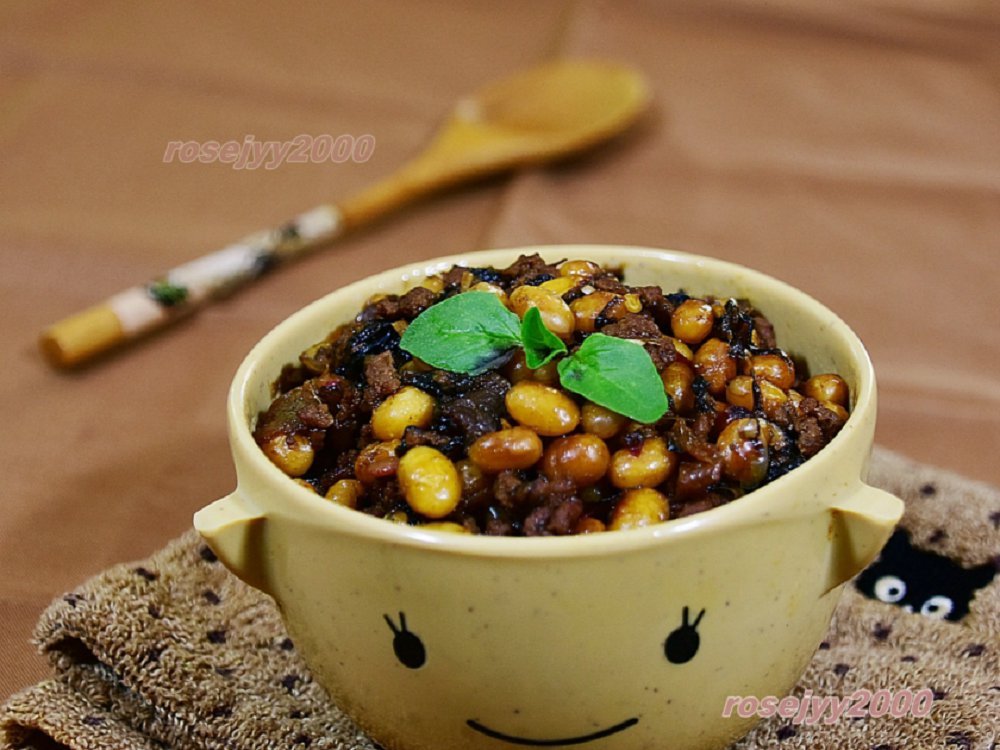 牛肉末梅菜焖黄豆