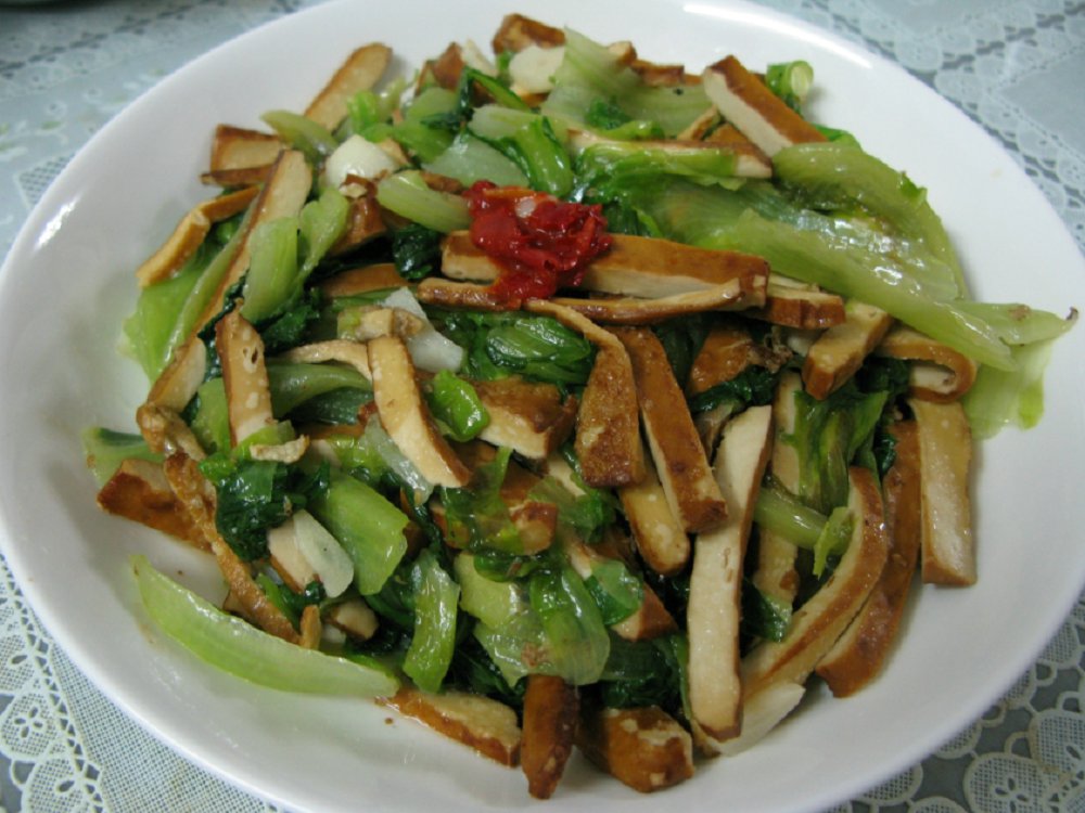 豆腐干炒青菜