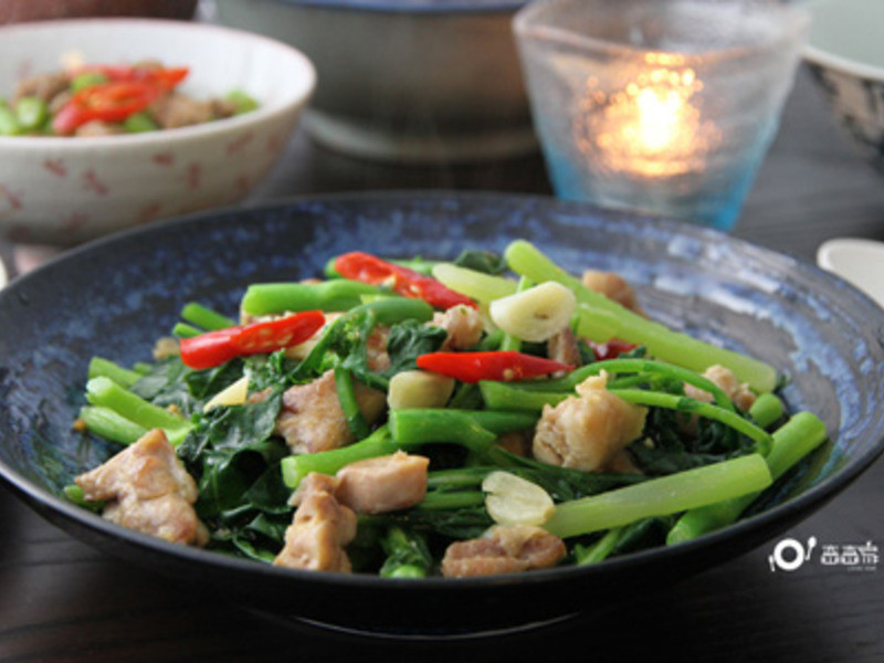辣炒鸡肉芥兰