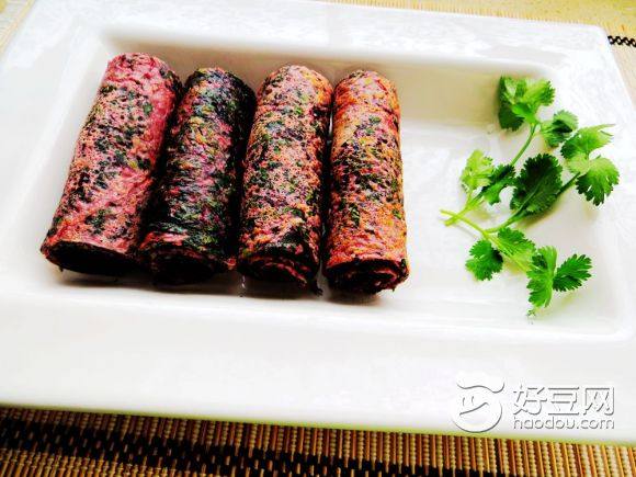 紫色苋菜煎饼卷
