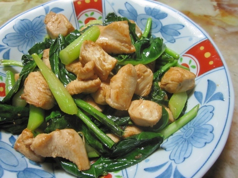 芥兰清炒鸡胸