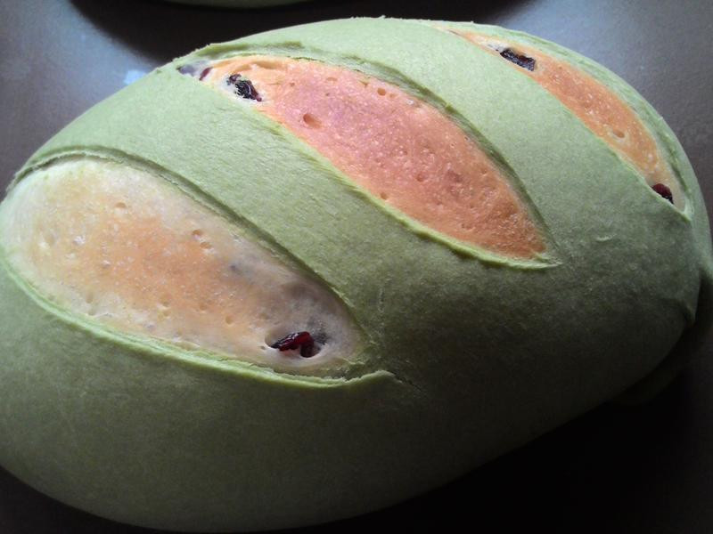 抹茶蔓越莓欧克面包