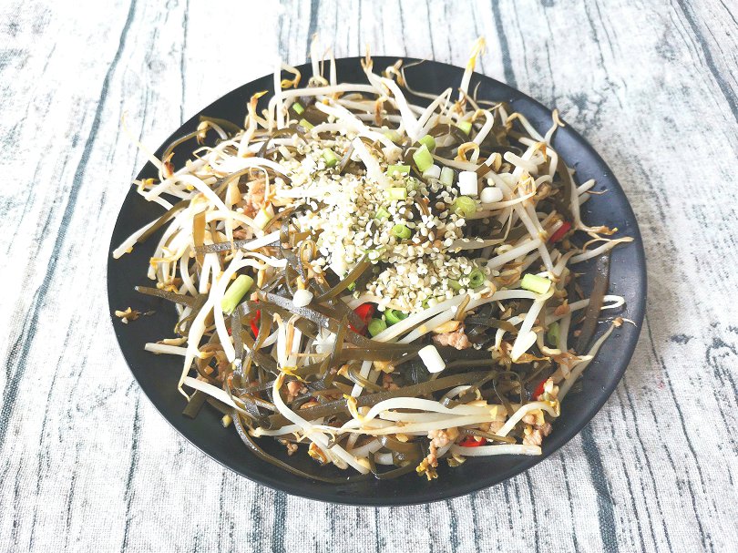 火麻仁海带炒豆芽