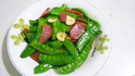香肠炒荷兰豆