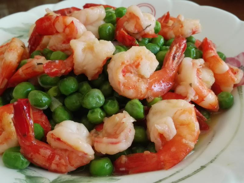 青豆炒虾仁