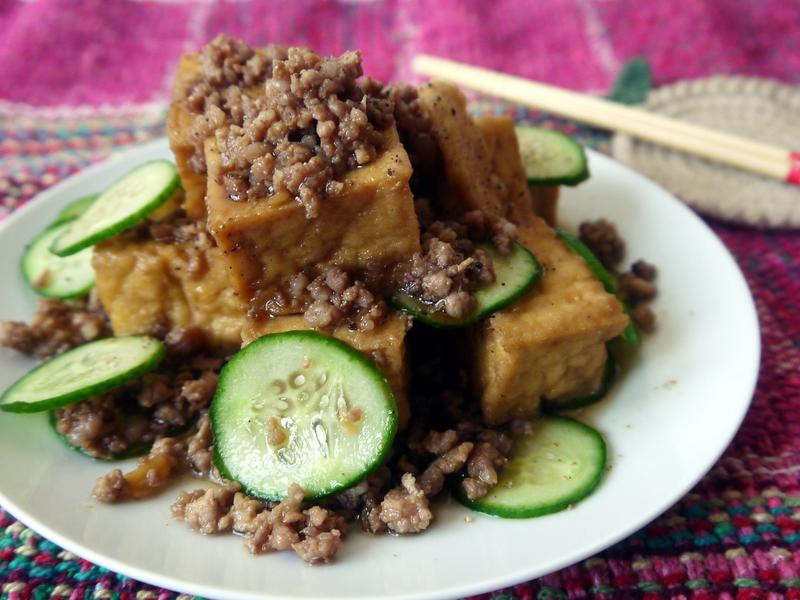 肉末烧油豆腐
