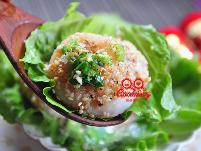 葱香干贝芝麻煎
