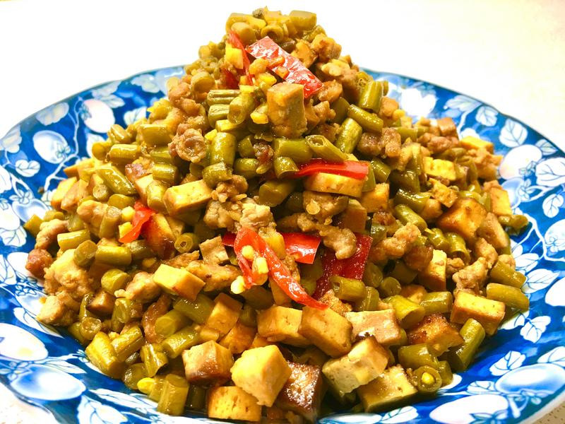 豇豆炒肉末豆干