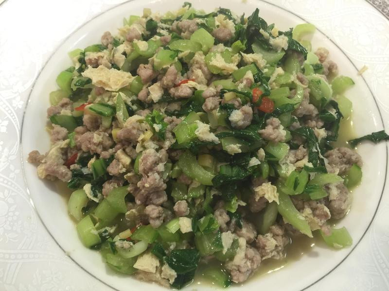 青江菜冻豆腐