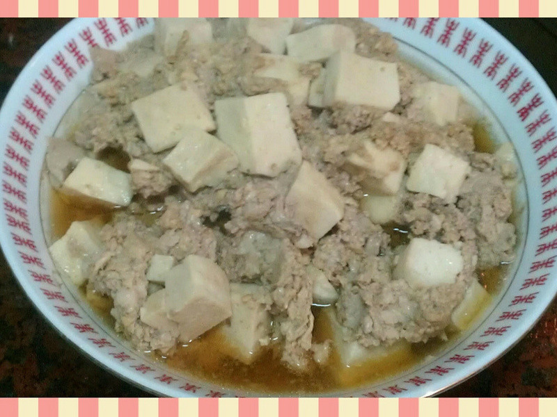 蒸绞肉冻豆腐