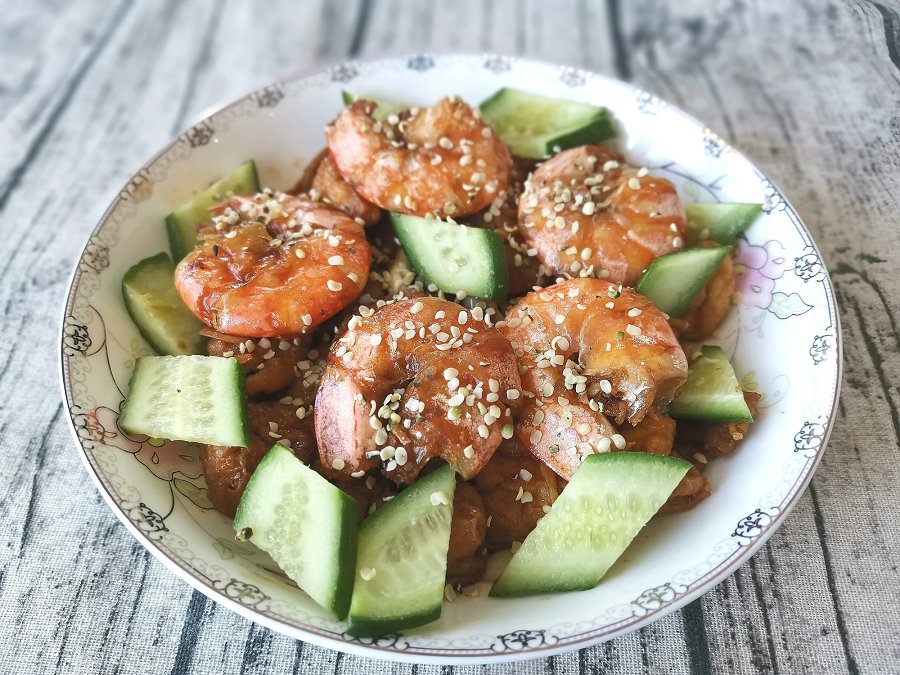 火麻仁大虾烧豆泡