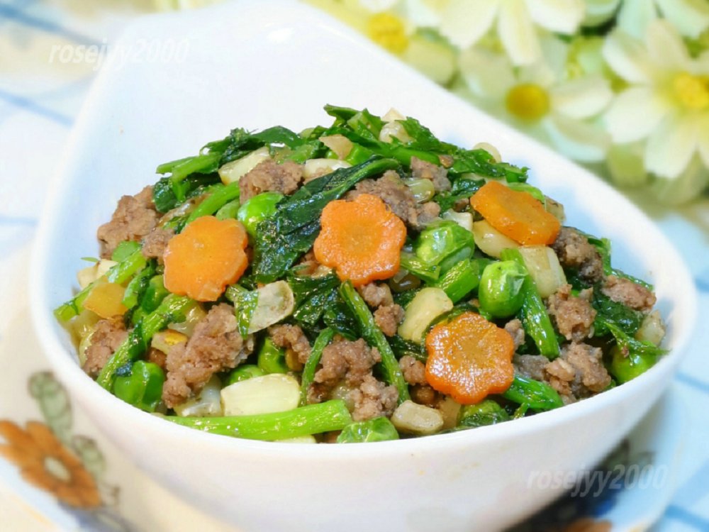 牛肉末青豆雪里蕻
