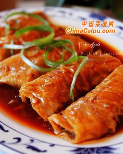 红烧豆腐皮肉卷