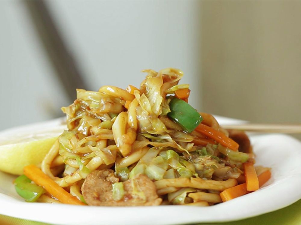足料杂蔬XO酱炒乌冬面
