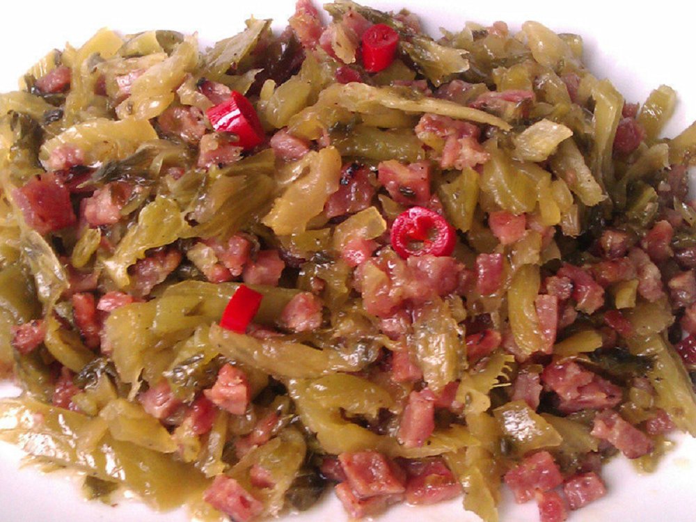 咸菜辣炒蜜汁肉干丁