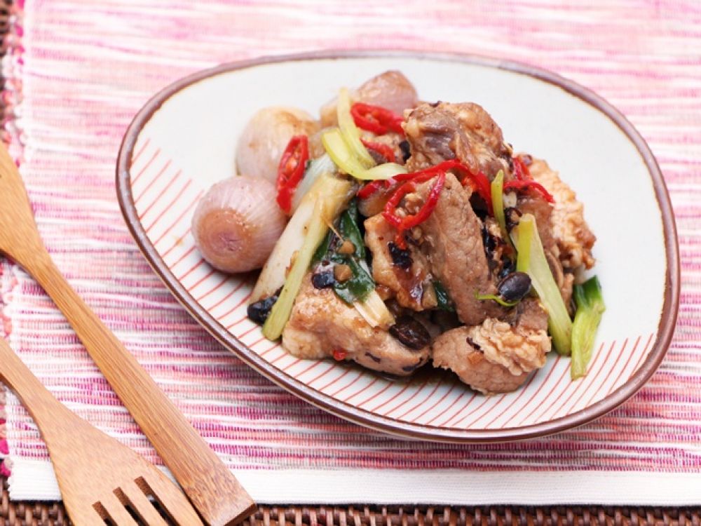 干蒜豆豉焖排骨