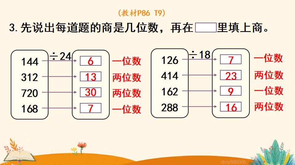 四年级上册数学资料《商是两位数的笔算除法 》PPT课件（2024年）共17页