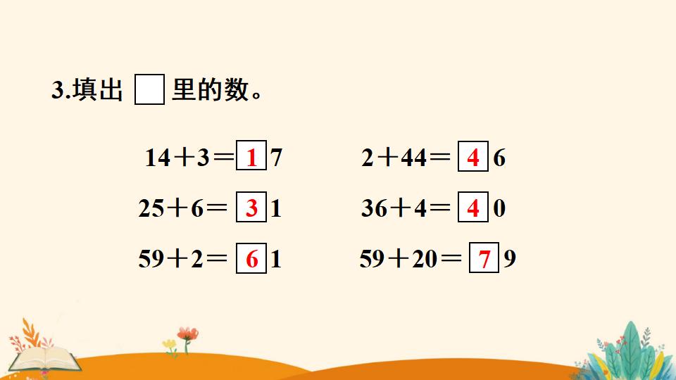 一年级下册数学资料《 两位数加一位数、整十数（2）》PPT课件（2024年人教版）共13页