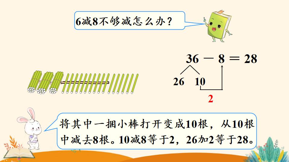 一年级下册数学资料《 两位数减一位数、整十数（2）》PPT课件（2024年人教版）共11页