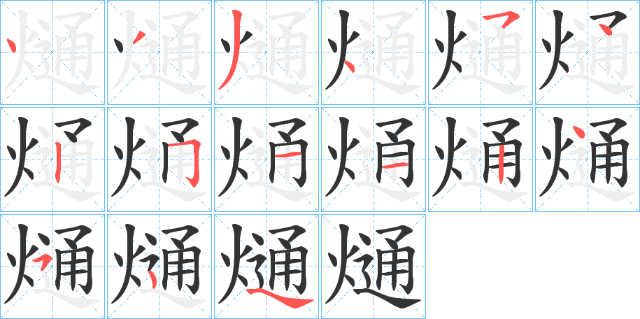 熥字的笔顺分步演示