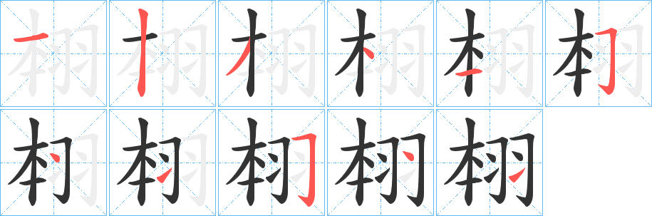 翉字的笔顺分步演示