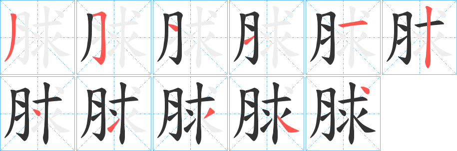 脙字的笔顺分步演示