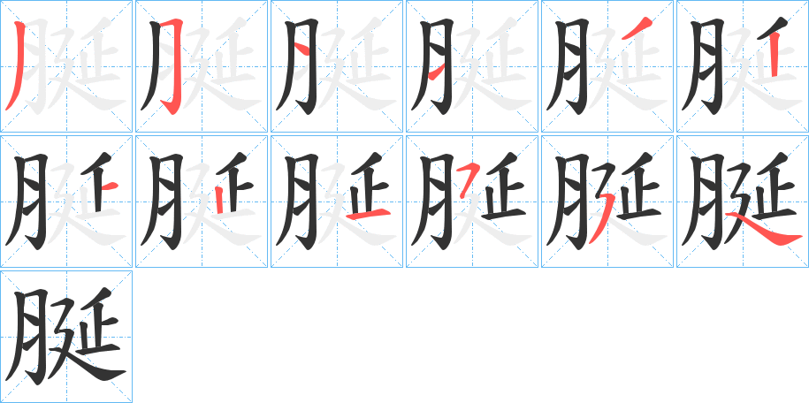 脠字的笔顺分步演示