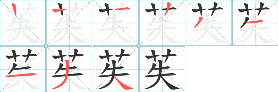 苵字的笔顺分步演示
