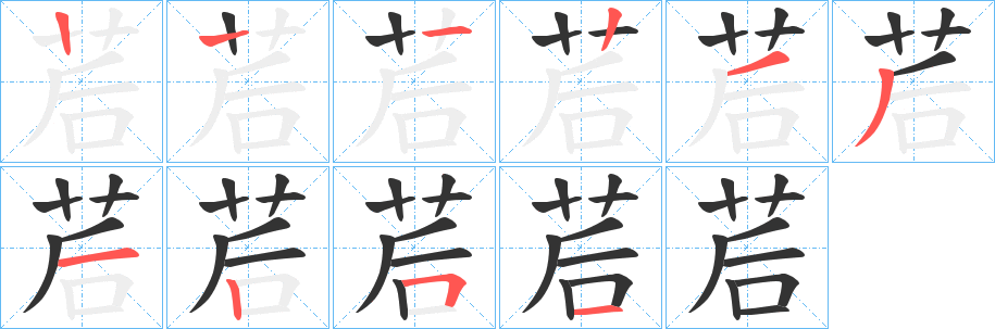 茩字的笔顺分步演示