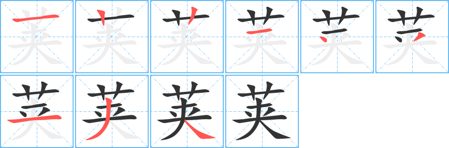 荚字的笔顺分步演示