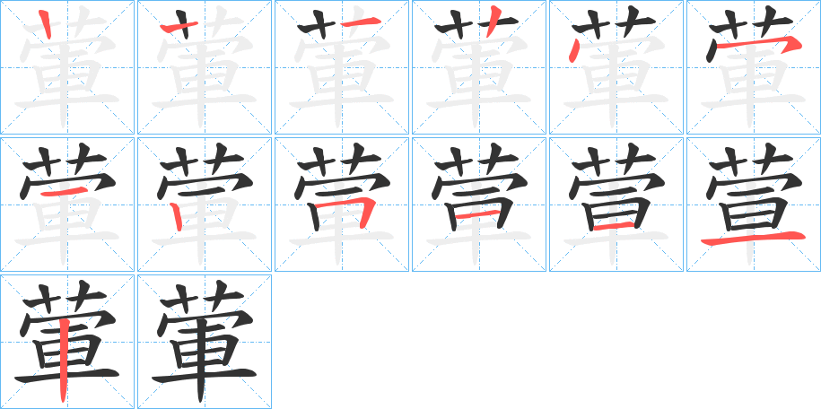 葷字的笔顺分步演示