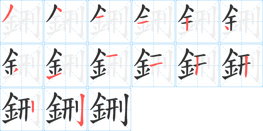 鉶字的笔顺分步演示