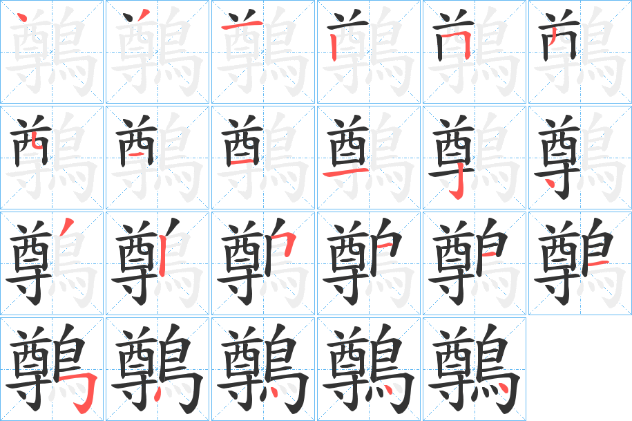 鷷字的笔顺分步演示